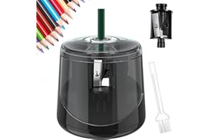 Skaaisont Pencil Sharpeners, Electric Pencil Sharpener with Container, Desktop Pencil Sharpener in Both Manual and Electric Modes for School, Home, Office