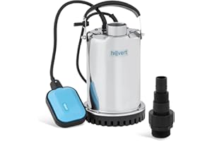 Hillvert Pompe immergée HT-ROBSON-SP400CW (400 W, Débit max: 7.000 l/h, Commutateur flottant, Taille max. des particules: 5 mm, Câble: 10 m)