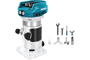 DRISUBT Fraise à bordure sans fil compatible avec batterie Makita 18 V, routeur, 30 000 tr/min, tondeuse sans balais pour le travail du bois, fraise à bois sans fil