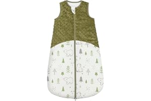 LILBESTIE Gigoteuse d’hiver chaude en molleton corail pour bébé, couverture prêt-à-porter en peluche 1,5 TOG, Vert, M (6-12 mois)