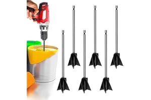 Divono 6 Stück Epoxidharz Rührer, Farbrührer, Epoxidmischer Rührstab für 1/4 Bohrer, für Farbmischer Rührstab Epoxidharz, Epoxid Silikonmischen Malen Keramikglasur(Schwarz)