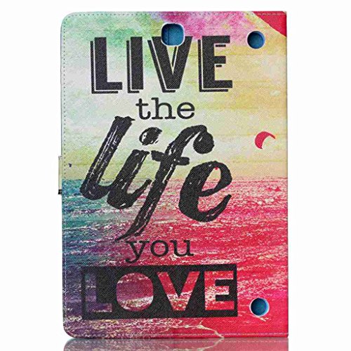 COLJOY PU Ledertasche Für Samsung Galaxy TAB A 9.7 SM-T550 T555 PU Leder Cover Bookstyle Protektiv Kunstleder Silikon Tasche Hülle Flip Leder Backcover Schutzhülle mit Standfunktion, B07 - 2