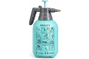 ORILEY 2 LTR Multipurpose Classic Sprayer Hand Powered Water Spray Bottle for Gardening Sanitising Car & Bike Wash Home & Garden