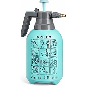 ORILEY 2 LTR Multipurpose Classic Sprayer Hand Powered Water Spray Bottle for Gardening Sanitising Car & Bike Wash Home & Garden