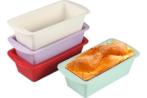 FHISKUNYU Stampo Plumcake Silicone, Stampo Plumcake Friggitrice ad Aria, Set di 4 Stampi in Silicone per Dolci – Flessibili, Antiaderenti e Facili da Pulire, Adatti a Forno e Microonde