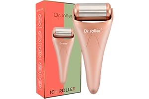 Dr.roller Ice Roller, Ice Roller Viso Uomo e Donna, Ghiaccio per Viso, Restringe i Pori, Allevia la Stanchezza, Elimina le Borse, Emicrania e Sollievo dal Dolore (Acciai Inossidabili Oro)