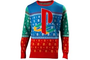 Difuzed Playstation - Tokio Knitted Christmas Sweater, Multicoloured, S