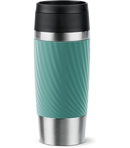 Mug De Voyage Emsa Classic 0.5L - Isotherme (Chaud 6h, Froid 12h), Acier Inoxydable Bleu