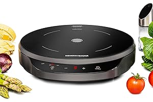 ROMMELSBACHER Pojedyncza płyta grzewcza CTA 1800/IN, indukcyjna, okrągła konstrukcja, kompaktowa i zajmująca mało miejsca, 9 grzałek mocy, Power Switch – ograniczenie mocy