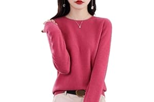 LOVEWLVNCL Swetry kaszmirowe dla kobiet, 100% kaszmirowy jednolity sweter z długim rękawem miękkie modne swetry z wycięciem pod szyją, jesienne zimowe swetry dla kobiet