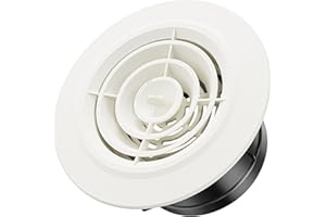 Hon&Guan 100mm Round Adjustable Air Vent with Flyscreen Mesh 4 Inch Closeable Circular Ventilation Grille Vents Cover Indoor for Walls Ceiling
