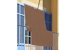 INTRECCI Tenda da Sole per Esterno, Tenda da Sole per Balconi, Impermeabile, a Caduta, 145x300 cm con Occhielli Laterali, Telo Ombreggiante, Riduce Luce e Calore, Migliora la Privacy, Colore Marrone