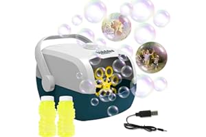 Sotodik Bubble Machine Automatic Bubble Blower,Portable Bubble Maker for Toddler Kids Outdoor Indoor Party Activity Use with 2 Bottles of Bubble Solution and USB Rechargable Battery