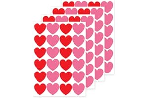 Pack of 4 Sheets of Pink & Red Heart Shape Love Stickers with Waterproof Ideal for Valentine's Day, Envelops, Craft, Sweet Box SNP57 Packwith®