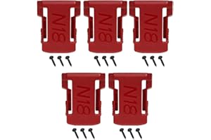 HIPOKE 5 pièces support de batterie d'outils pour Milwaukee batterie Li-ion, couvercle de la batterie, clip de ceinture, organisateur de stockage de batterie adapté pour M18 batterie 48-11-1820