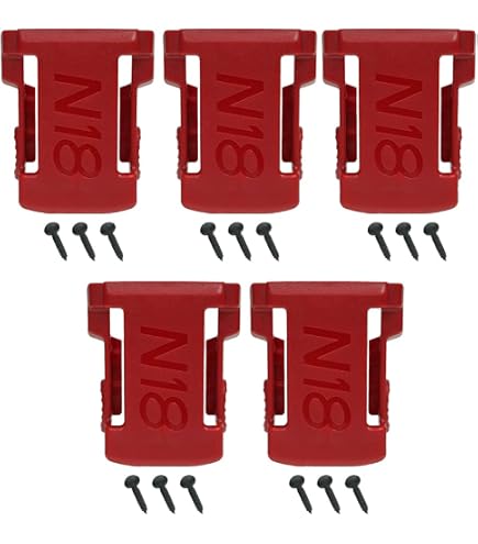 StealthMounts Lot De 6 Supports Pour Batteries Hilti 22V - Fixation Murale Organisatrice Noir