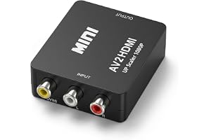 QGECEN Mini AV RCA CVBS till HDMI Video Audio Converters Support Adapter 720 1080P för kamera, Xbox 360, PS1, PS2, WII, N64