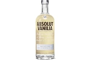 ‎ABSOLUT VODKA Absolut Vanilia – Absolut Vodka mit Vanille-Aroma – Absolute Reinheit und einzigartiger Geschmack in ikonischer Apothekerflasche – 1 x 1 l