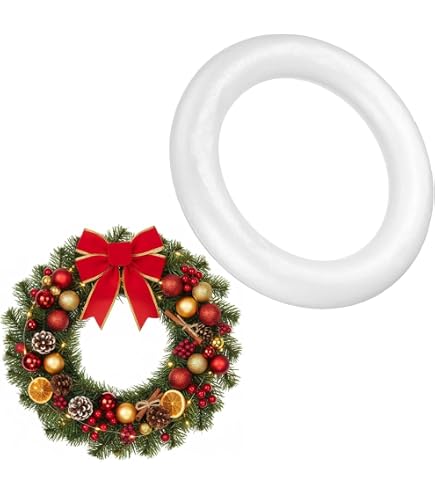 Corona De Navidad Poliestireno Roja 45 Cm