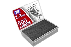 MROOFUL 1000Pcs Meccanico Matita Piombo Core 0.5 0.7 0.9 1.3 2.0mm 2B Grande Capacità Sostituibile Matita Ricarica Studente Scatola Regalo Conveniente (1.3mm)