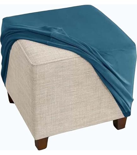 AQIGR Housse De Pouf Ottoane Carrée 40x40/45x45/60x60 Extensible, Housses De Repose-Pieds En