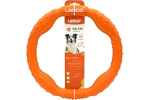 LaRoo Jouet pour Chien Dog Disc, Disque de Lancer Durable pour Chiens forts pour Petits, Moyens et Grands Chiens, Sport, Exercice, Activité et Jeux de Plein air (Orange, Grand-30CM)