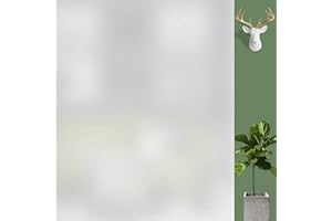 DARUITE Folia okienna chroniąca przed wzrokiem naklejka na okno, folia elektrostatyczna, nieprzejrzysta, na szybę, biuro, dom, łazienkę, sypialnię, kuchnię, okno, matowe, 44,3 x 200 cm
