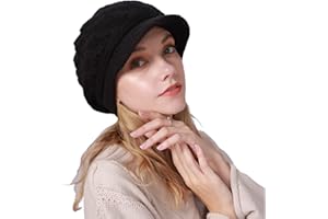 COZYAN Casquette Femme Hiver Béret Chapeau d'hiver Bonnet Tricoté Chaud en Laine Casquettes Visières Bonnets Femme Hiver Chapeaux Tricotés Cap Chaud Beanie Caps Baggy Crochet Ski