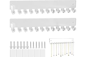 XYUAYAMZ Colgador Collares Pared, Soporte de Joyas con 12 Ganchos, Organizador de Collare, Estante de Exhibición de Joyería para Collar, Anillos, Brazaletes y Pendientes, Acrílico, 2 Piezas, Transparente