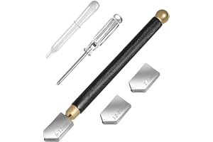 SHUBEIEUMI Tagliavetro Professionale con Olio da Taglio per Vetro, Testa da Taglio da 2 mm a 20 mm, per Specchio e Piastrelle in Mosaico di Vetro Spesso