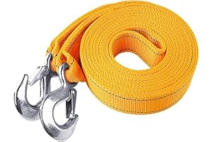 ZZDZW Abschleppseil Auto,Abschleppseil 5t/10t/15t/20t/25t Bruchfestigkeit,PKW Notfall-Abschleppgurt,Abschleppband 4m-10m， Mit D-Ring-Haken，für Wohnmobil, Rennwagen,Pkw,LKW, Offroad (Size : 6m(8T))