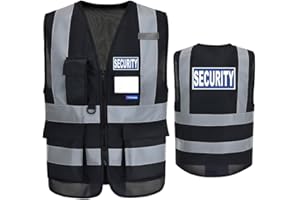 AYKRM Hi vis vest with Reflective Strips with Zip and Pocket