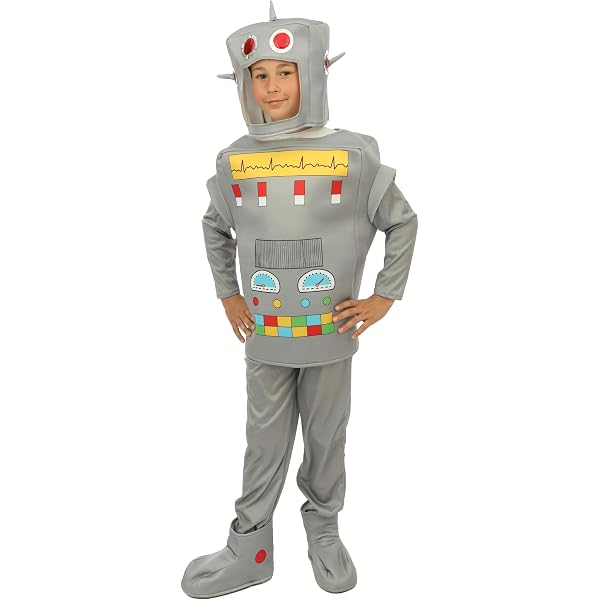 Kimokawaii Tee-Roboter Kostüm Für Kinder - Niedliches Verkleidungsset Mit Kapuze, Hemd & Hose