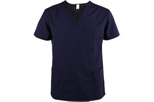 JONATHAN UNIFORM Schlupfkasack Herren Kasack Pflege 3 Taschen Medizinische Berufsbekleidung, Berufsbekleidung Pflege Uniform Top für Chirurg Zahnarzt Altenpflege