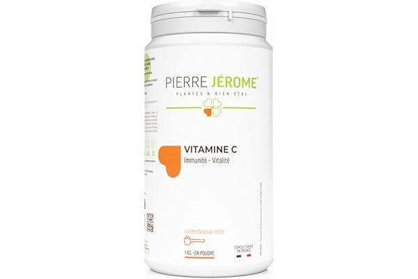 Vitamine C en Poudre Pierre Jérôme - 1000 G - Acide L-Ascorbique Pur et Naturel - Complément Alimentaire Immunité, Energie, Stress - 1 KG - 1000 Jours