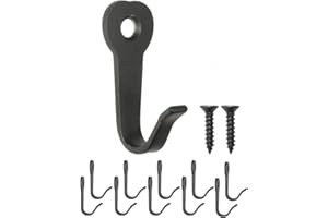 FUXXER® - Lot de 10 crochets classiques pour vestiaires, crochets en fer, crochets métalliques, crochets pour photos, style vintage maison de campagne rétro, 39 x 22 mm, noir
