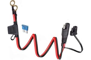 donjon Connettore SAE a o-ring,Adattatore Cavo di Prolunga SAE, 2pin 10AWG SAE ad Anello Terminale Imbracatura,impermeabile SAE di Collegamento con fusibile di protezione da 15A,2FT