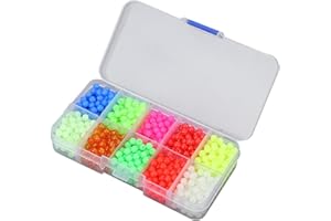 SPYMINNPOO 1000 Pièces/boîte de Perles de Pêche Ensemble Assorti, Plastique Rond Lueur Pêche Plate-Forme Perles Matériel de Pêche Leurres Outils Accessoire