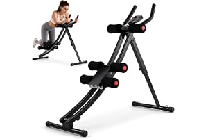 LIFERUN Magtränare för hemmet, vikbar och platsbesparande, med LCD-skärm, 4-stegs motstånd, AB-tränare användarvikt upp till 120 kg, magmuskeltränare för mage, arm, ben och rygg