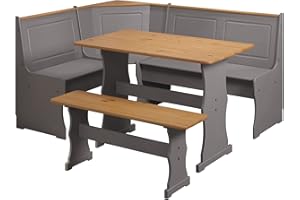 ‎INTER-FURN Inter-Furn Esszimmer Eckbankgruppe inkl. Tisch Paterno, 164 x 85 x 126 cm Kiefer grau/Honig