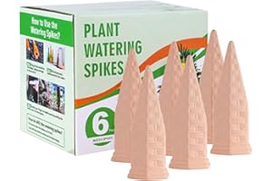 CHSEEO Lot de 6 Oyas a Planter Terre Cuite, Auto-arrosantes en Ollas Terre Cuite, Cône en Argile d’arrosage, Goutte-Gouttes Automatiques pour Plantes en Pot D'intérieur, Marro