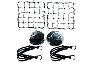 JiaHome 4pz (Rete Ragno Elastica*2 +Corda Elastica*2),Rete Elastica Moto Accessori per Moto Bici Portapacchi Coprire Appendere Casco Bagagliai con Ganci