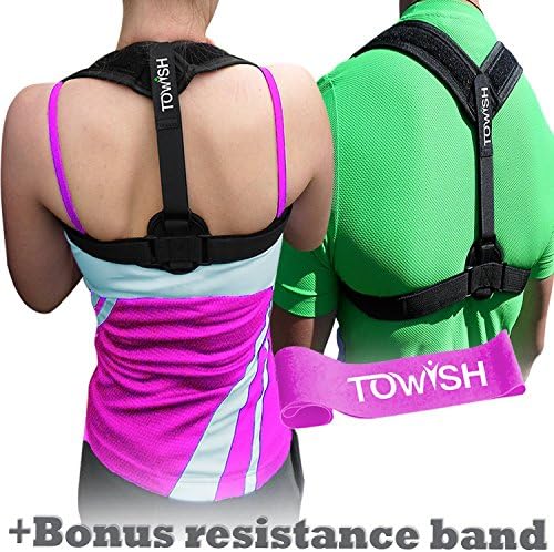 Back Support Posture Corrector - Upper Brace Relief Cervical Neck and Thoracic Pain - Comfortable Medical Figure 8 Belt - Improve Shoulder Clavicle Alignment and Bad Slouching - for Men Women and Kids