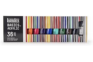 Liquitex BASICS, Set de pintura acrílica Studio, 36 tubos de 22 ml, colores surtidos