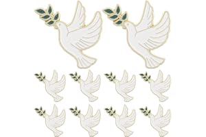 JEWEDECO 12 St Fredsduva Brosch med Olivkvist Lätt Zinc Alloy Lapel Pin för Herr och Dam Symbol för och Anpassningsbar Access