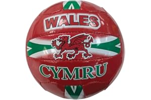 MANAV Wales Hand-Stitched Football | Official Size & Weight Soccer Ball with Bold Welsh Flag Red Dragon Design | Durable PU/PVC Construction | Training, Matches, Collectors & Gifts for Welsh Fans
