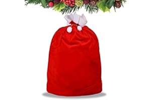 GIGMETA Sacchetto di Natale e Regalo - 70 x 100 cm, Babbo Natale, per Accessori Natalizi