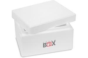 THERM BOX Therm-Box, scatola termica professionale, misura S, 31,0 x 25,0 x 18,5 cm. Parete: 3,0 cm di spessore. Capacità: 5,93 litri. Scatola di polistirolo bianco, termoisolante, formato piccolo