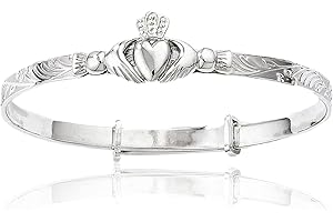 DESIGNER INSPIRATIONS BOUTIQUE Irish Celtic Design/Claddagh Design Expanding/Expandable/Adjustable Bangle Bracelet for Baby/Child/Children/Women - 925 Sterling Silver - Childrens Jewellery