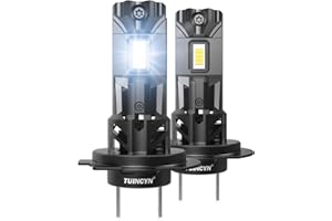 TUINCYN H7 Lampe Auto 80W 16000LM 12V 6000K Xenon Weiß, 400% Helligkeit H7 Abblendlicht Halogen-Scheinwerferlampe Glühbirne (2 STÜCK)